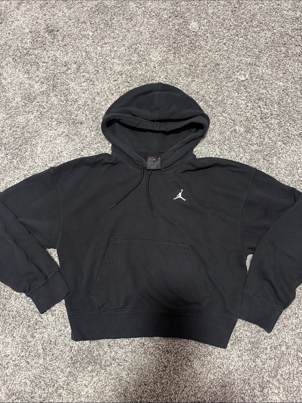 Jordan Black Hoodie with White Jumpman Chest Logo
